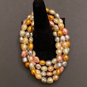 Set of 4 Honora Pearl Stretch Bracelets & Matching Earrings